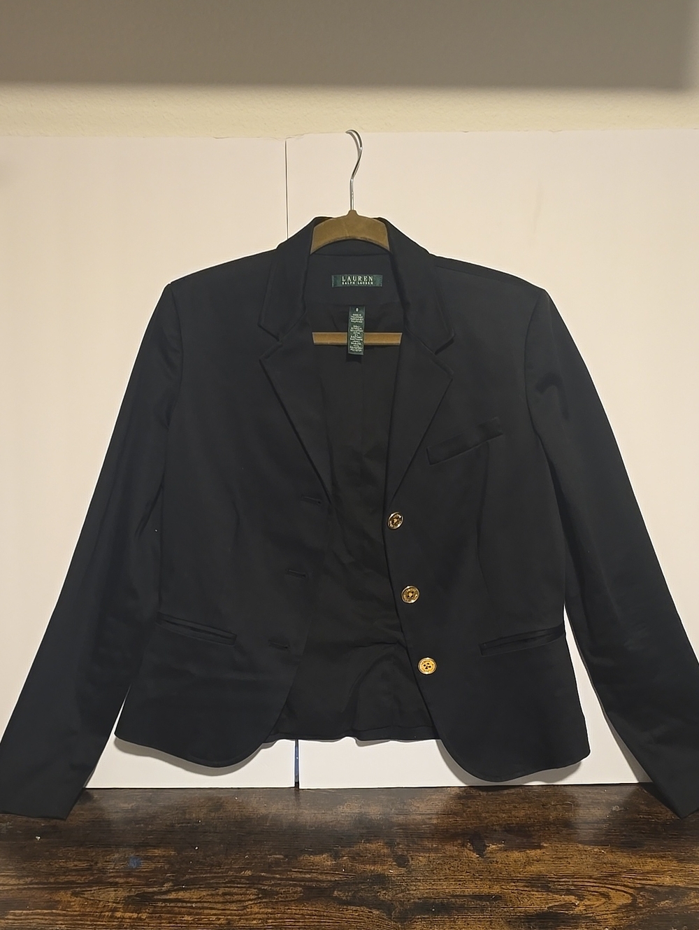 Lauren Ralph Lauren Black Classic Single-Breasted Blazer